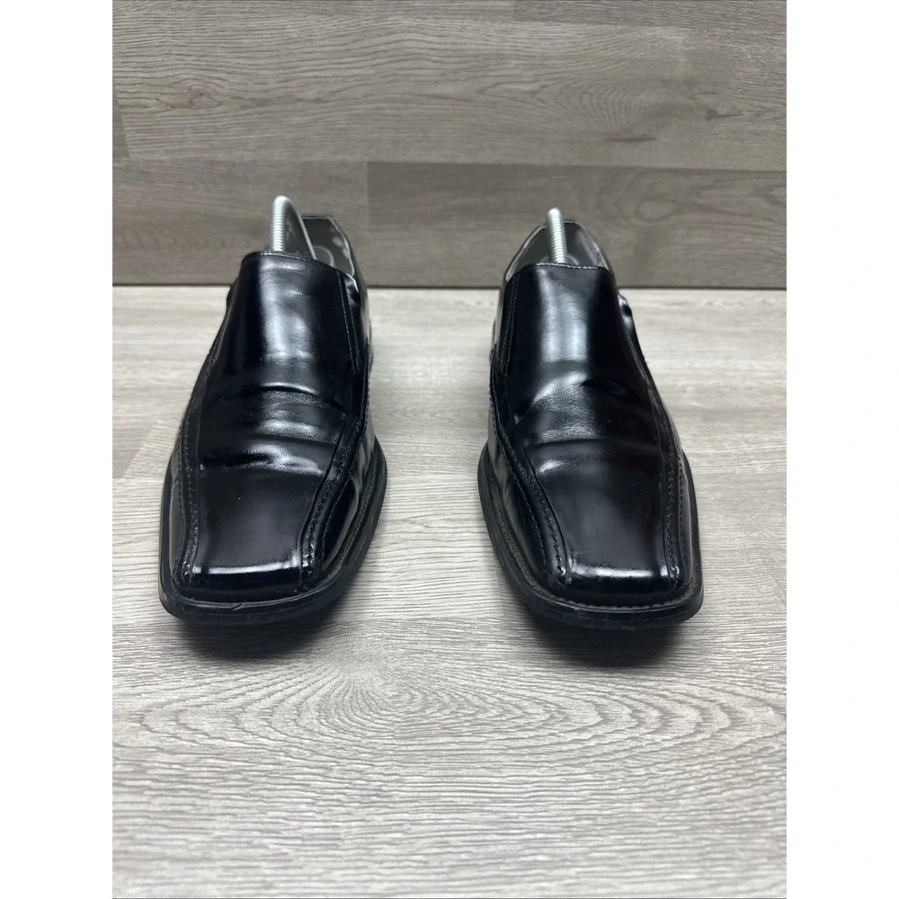 Stacy Adams Black Leather Loafers Slip On Men's Dress‎ Shoes 9.5M  Very Nice